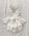 WHITE / 6M(70) 1 Set Vintage Baby Girl Sleeveless Criss-Cross Dress