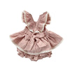 1 Set Vintage Baby Girl Sleeveless Criss-Cross Dress