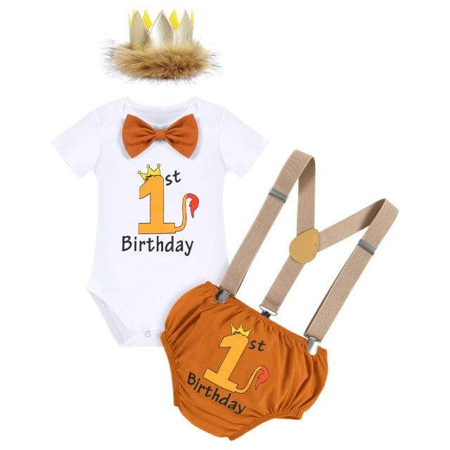 Light Brown1 / 18M 1 Year Newborn Baby Boys Cake Smash
