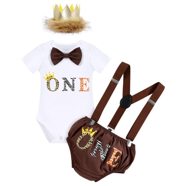Dark brown / 18M 1 Year Newborn Baby Boys Cake Smash