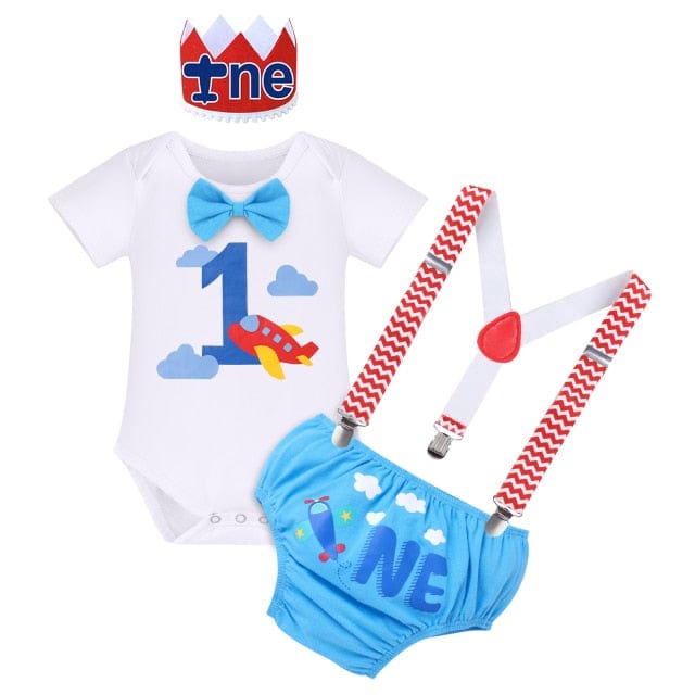 Airplane blue / 18M 1 Year Newborn Baby Boys Cake Smash