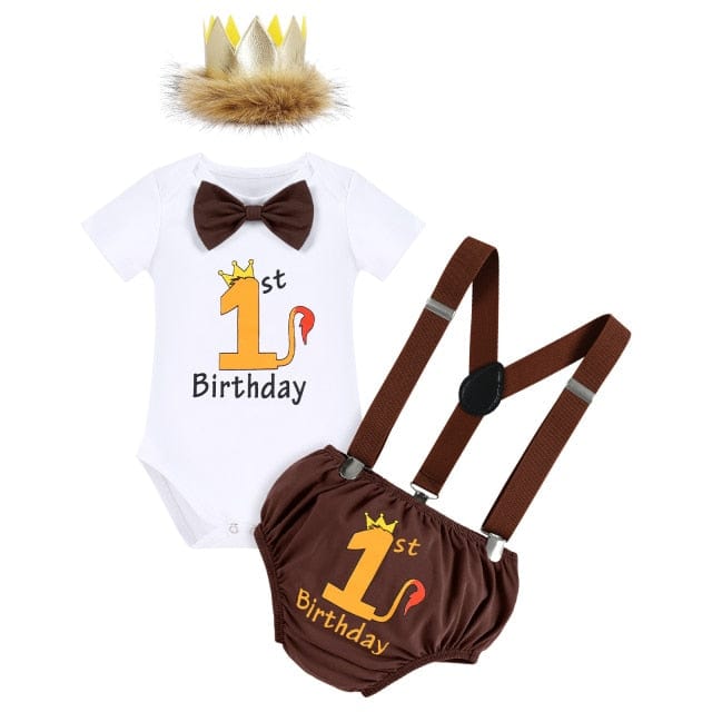 Dark brown1 / 18M 1 Year Newborn Baby Boys Cake Smash