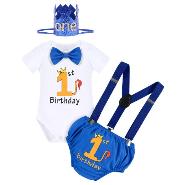Royal blue1 / 12M 1 Year Newborn Baby Boys Cake Smash