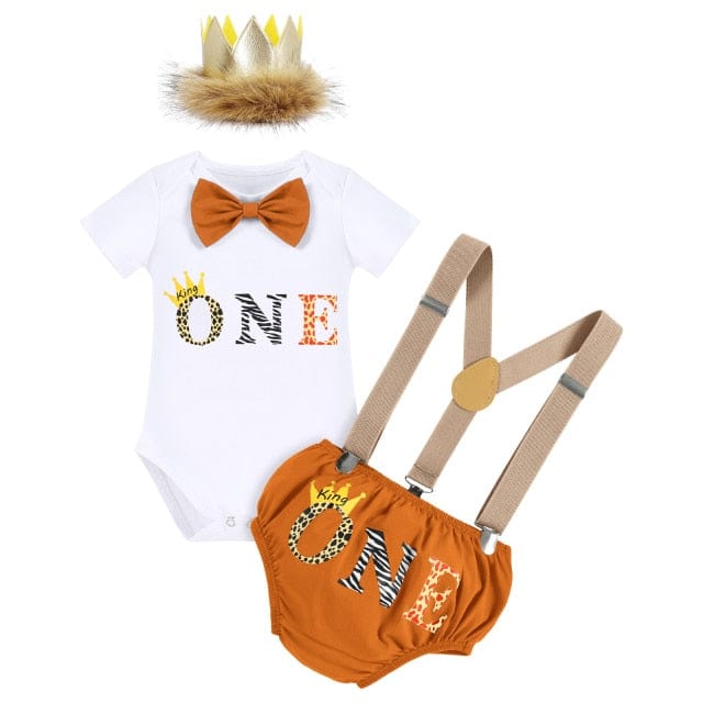 Light Brown / 18M 1 Year Newborn Baby Boys Cake Smash