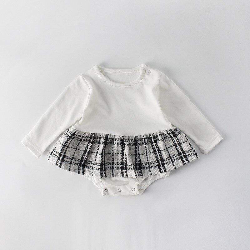 Girl's Clothing 2 Pcs Check Romper Outfit