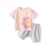 Boy&#39;s Clothing Pink Flower / 1-2T 2 Pcs Short Sleeve Outfit