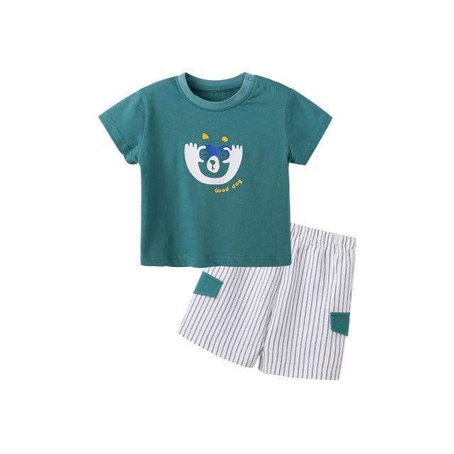 Boy's Clothing Peeping Bear / 3-6M 2 Pcs Short Sleeve Outfit