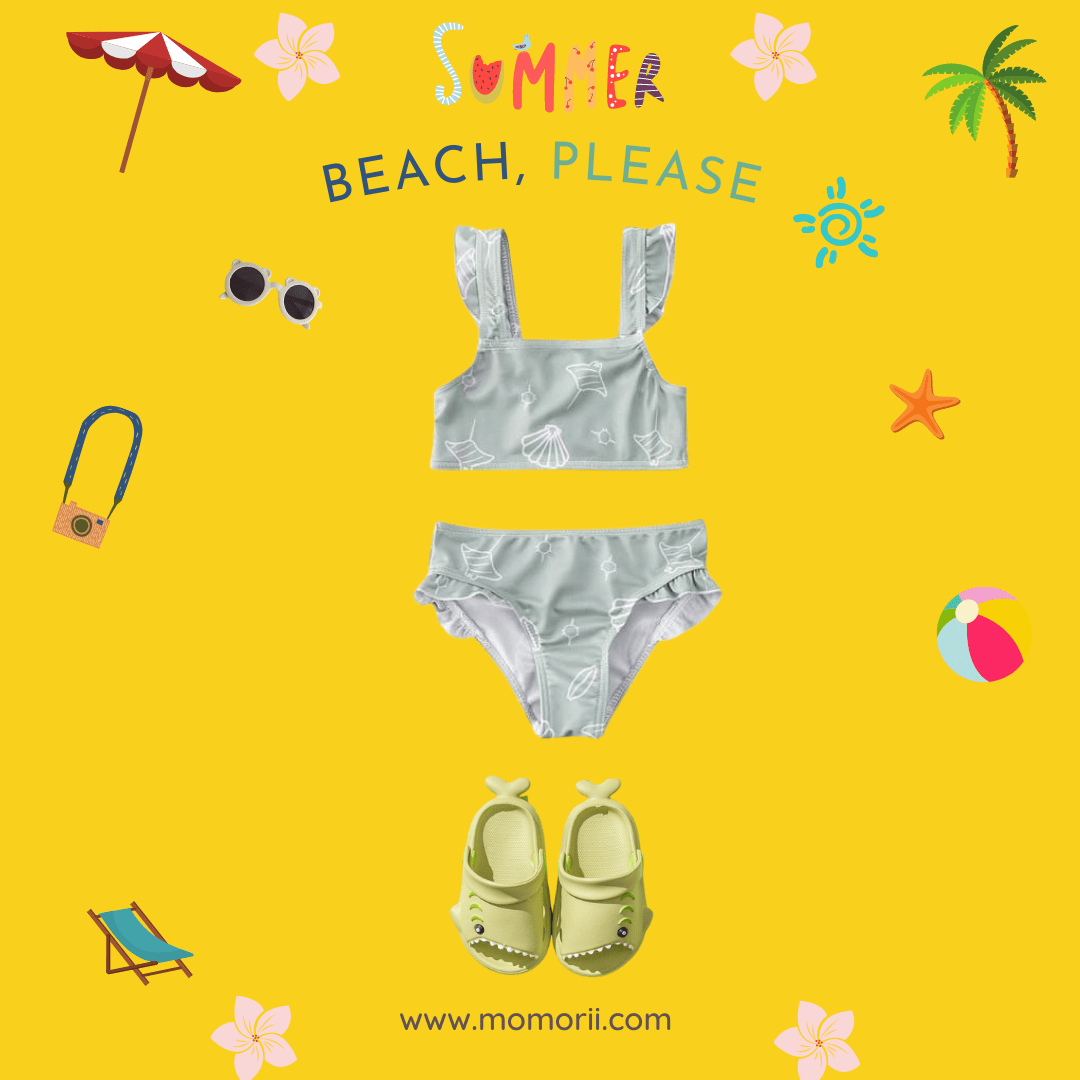 Girl's Clothing 2 Piece Seashell Print Swimsuit