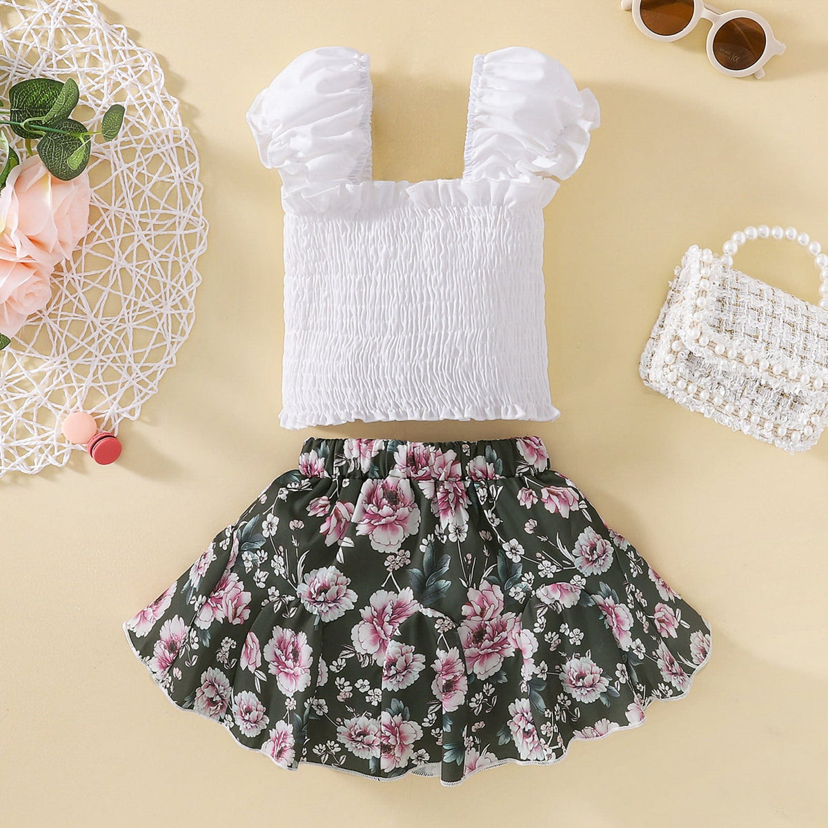 2 Pieces Outfit Solid Color