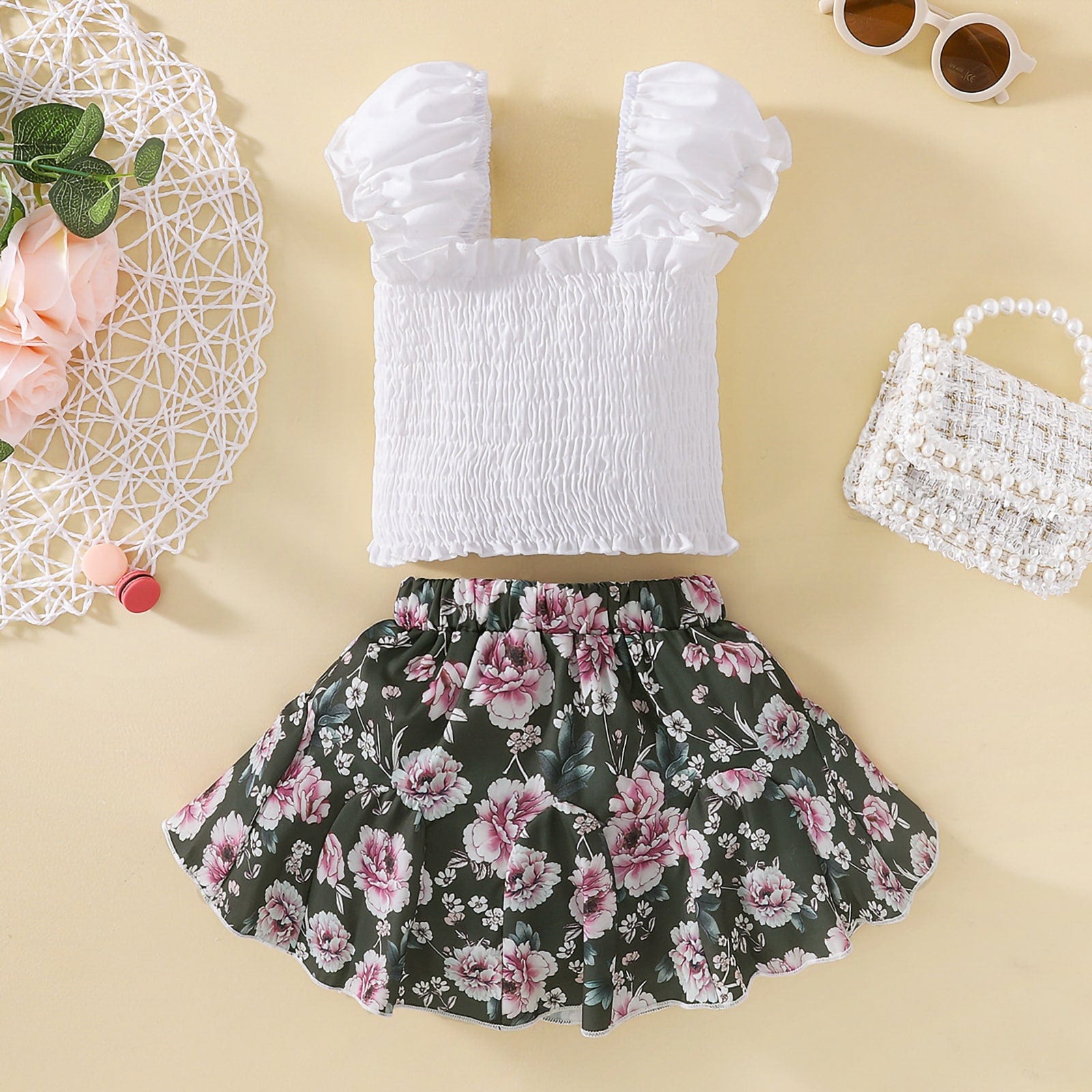 2 Pieces Outfit Solid Color