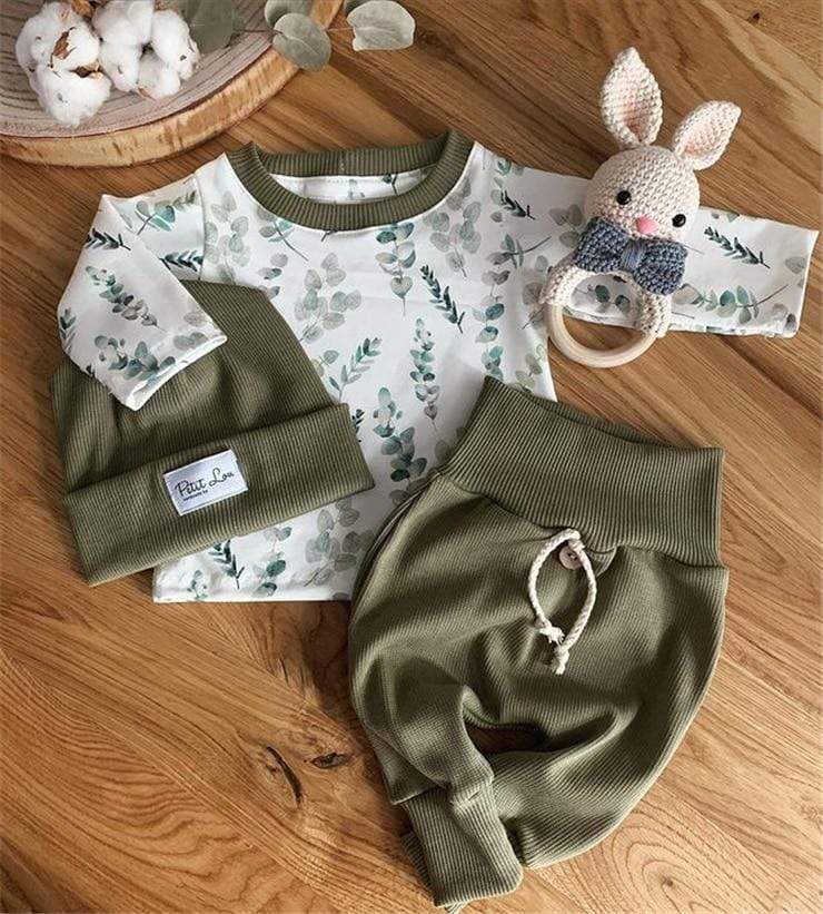 2 Pieces Suit Leaf Printed