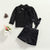 Girl's Clothing 2pcs Lace Floral Printed Long Sleeve Bow Collar Tops