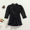 Girl&#39;s Clothing 2pcs Lace Floral Printed Long Sleeve Bow Collar Tops