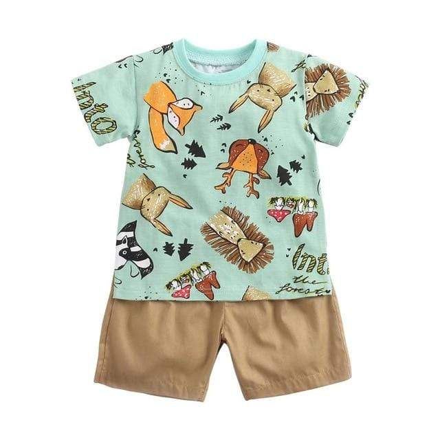 Boy's Clothing BCS9046 / 2-3T 2Pcs Newborn Cartoon Clothes