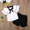 Girl&#39;s Clothing 2PCS Sweet Girls Clothes Sets  Ruffle T-shirt Tops+Pants Outfits 2019 Summer Casual Kids Sets Children&#39;s Clothing 2-7Y