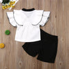Girl&#39;s Clothing 2PCS Sweet Girls Clothes Sets  Ruffle T-shirt Tops+Pants Outfits 2019 Summer Casual Kids Sets Children&#39;s Clothing 2-7Y