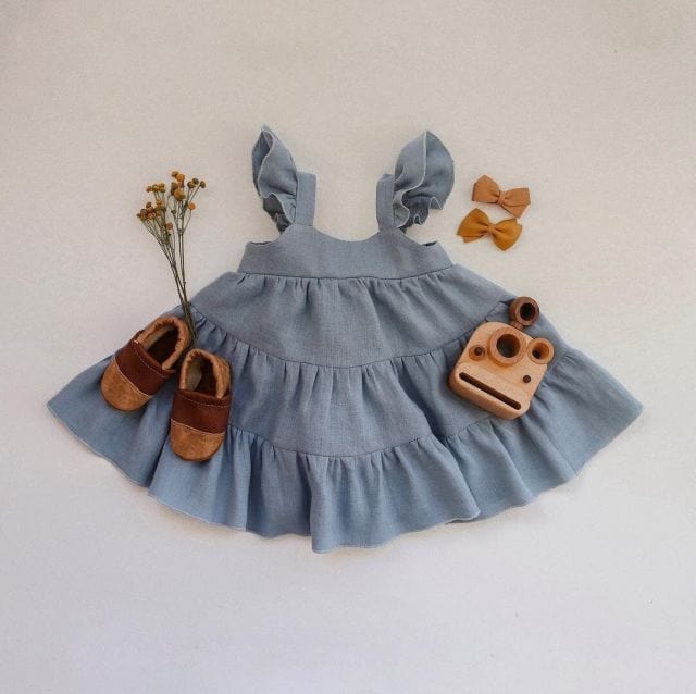 blue grey / 6M 3 Layers Cake Tutu Dress