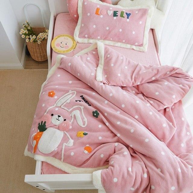 B / Flat Sheet -3pcs 3 pcs Coral Fleece Sherpa Blanket