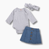 3 Piece Baby Denim Skirt Set