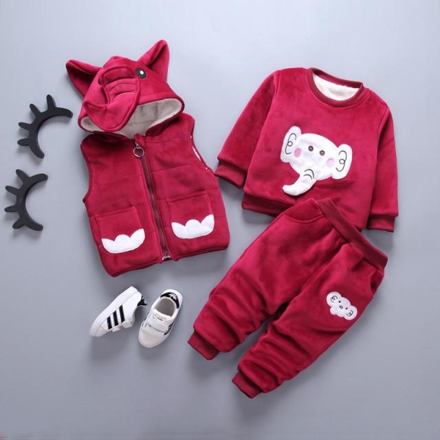 Boy's Clothing Elephant 1 / 3M 3 Piece Cartoon Sweater Set