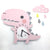 pink 3D Cartoon Cute Dinosaur Wall Clock