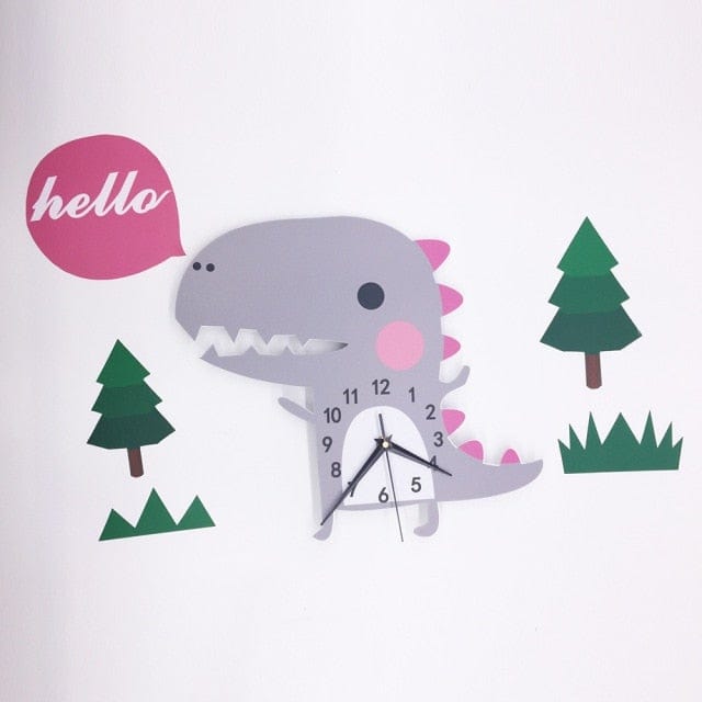 009 3D Cartoon Cute Dinosaur Wall Clock