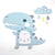 blue 3D Cartoon Cute Dinosaur Wall Clock