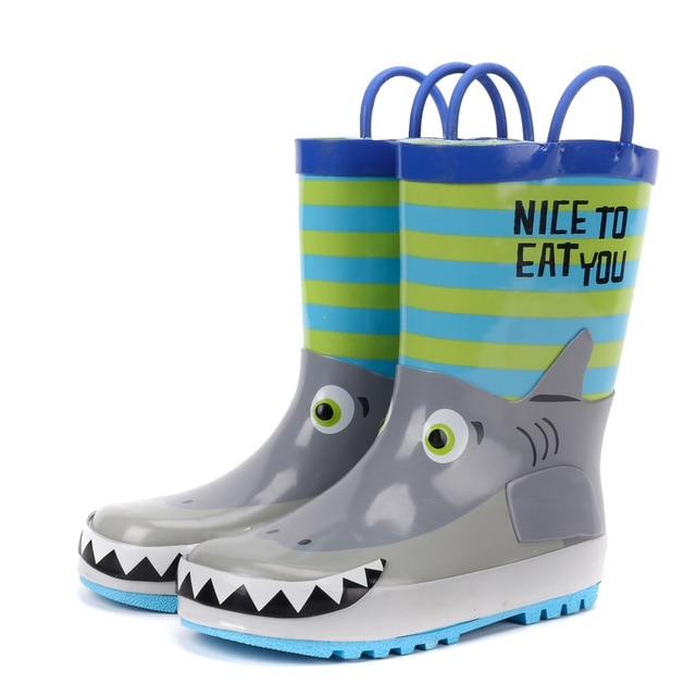 Shoes 8 / Gray 3D Cartoon Rain Boots