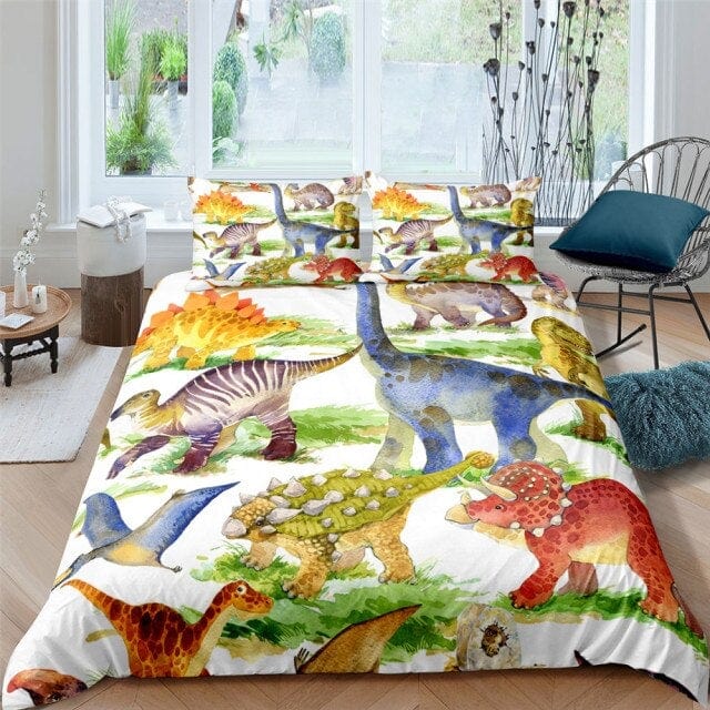 XY012-4 / EU King 240x220cm 3D Dinosaur Bedding Set