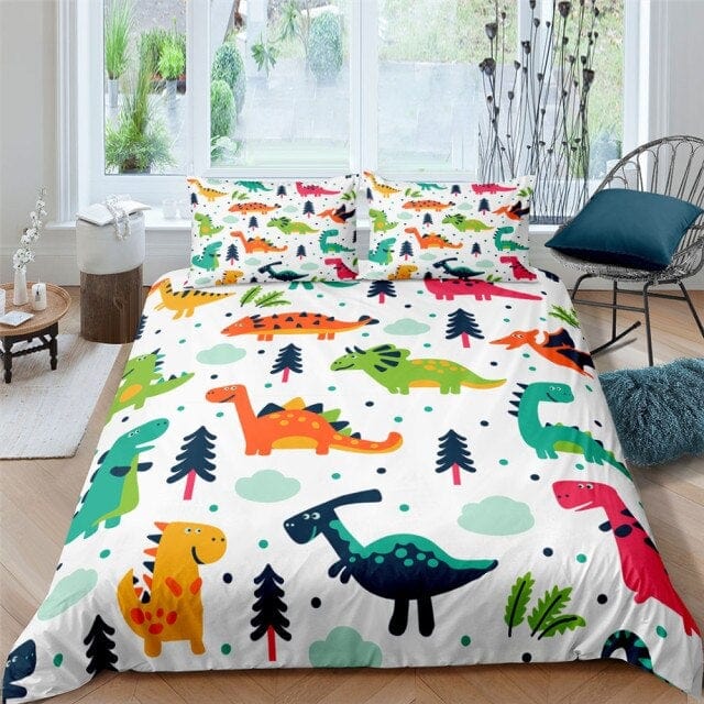 XY012-1 / US Queen 228x228cm 3D Dinosaur Bedding Set