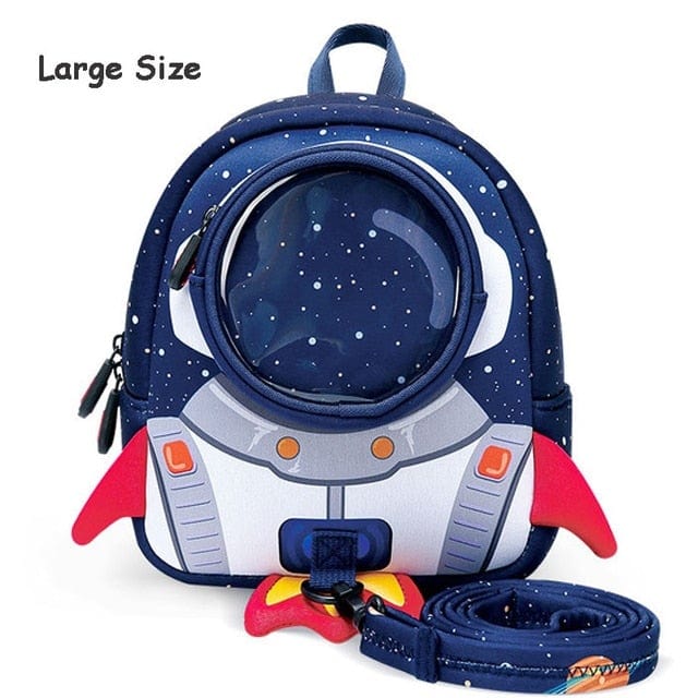 large blue 3D Rockets Anti-lost School Bags
