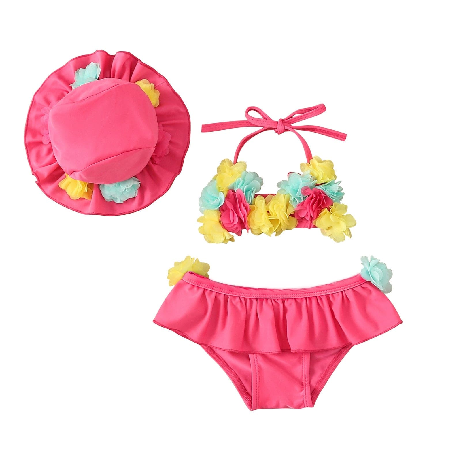 Red / 6M 3Pcs Girls Bikini Sets B