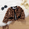 3pcs Leopard Fur Long Sleeve Dress