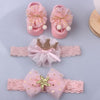 pink16 no box 3Pcs/Set Baby Lace Floral Headband