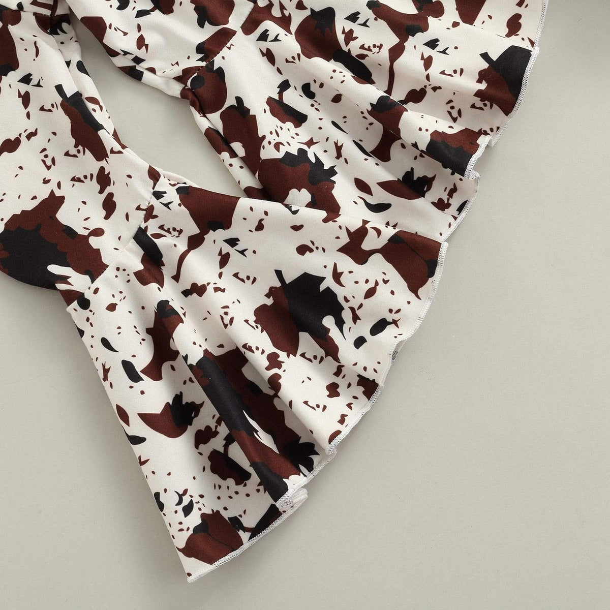 Girl's Clothing A-Lined Tops Wide-Leg Dye Printed Casual Trousers + Scarf