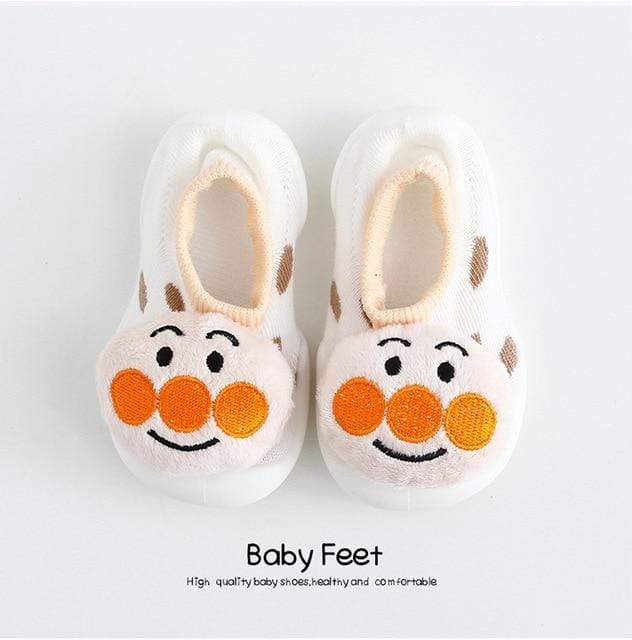 Shoes White Orange / 26-27 Adorable Baby Socks with Rubber Soles