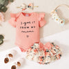 orange / 0-3M Adorable Floral Baby Outfit