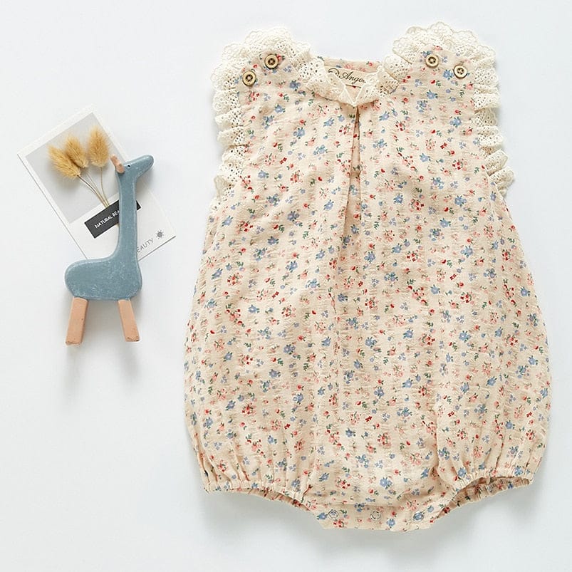 Adorable Petal Collar Baby Girls Romper