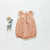 peach / 0 to 6m Adorable Petal Collar Baby Girls Romper