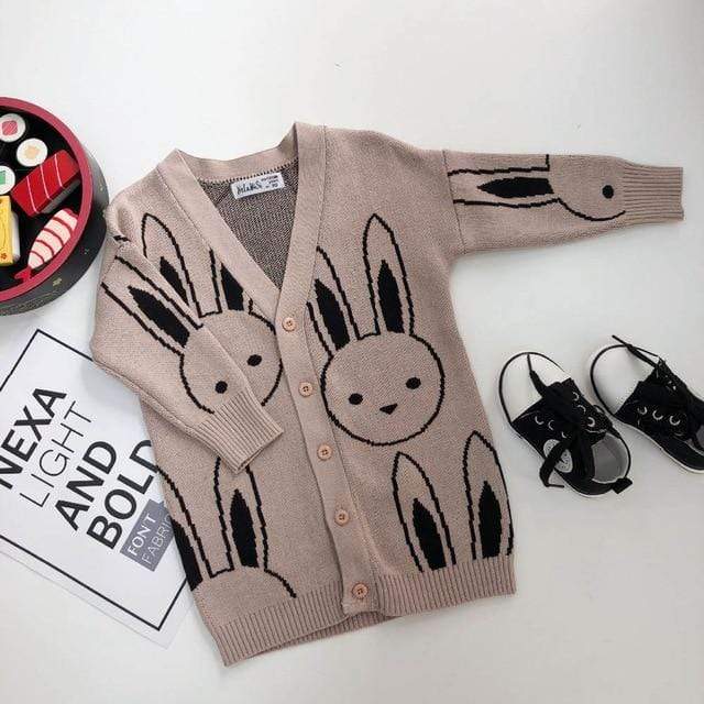 Girl's Clothing Rose Brown / 4T Adorable Rabbit Cardigan