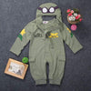 Boy&#39;s Clothing Army Green / 12M Airman Baby Rompers + Cap Boys Clothes Newborn Jumpsuits