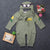 Boy's Clothing Army Green / 12M Airman Baby Rompers + Cap Boys Clothes Newborn Jumpsuits