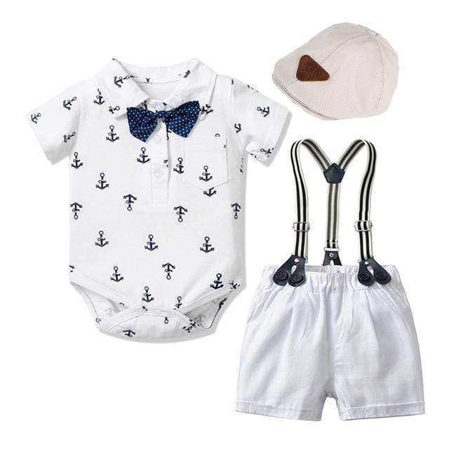 Boy's Clothing Hat White / 9M Anchor Set and Hat