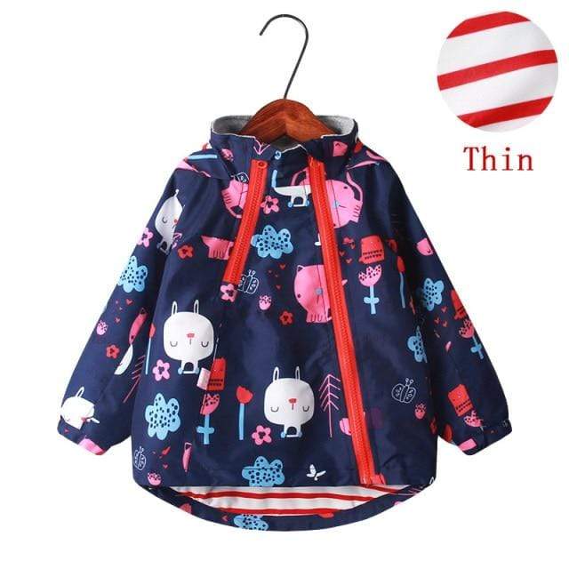 Girl's Clothing blue cat thin / 18M-2T Animal Floral Print Outerwear Coats