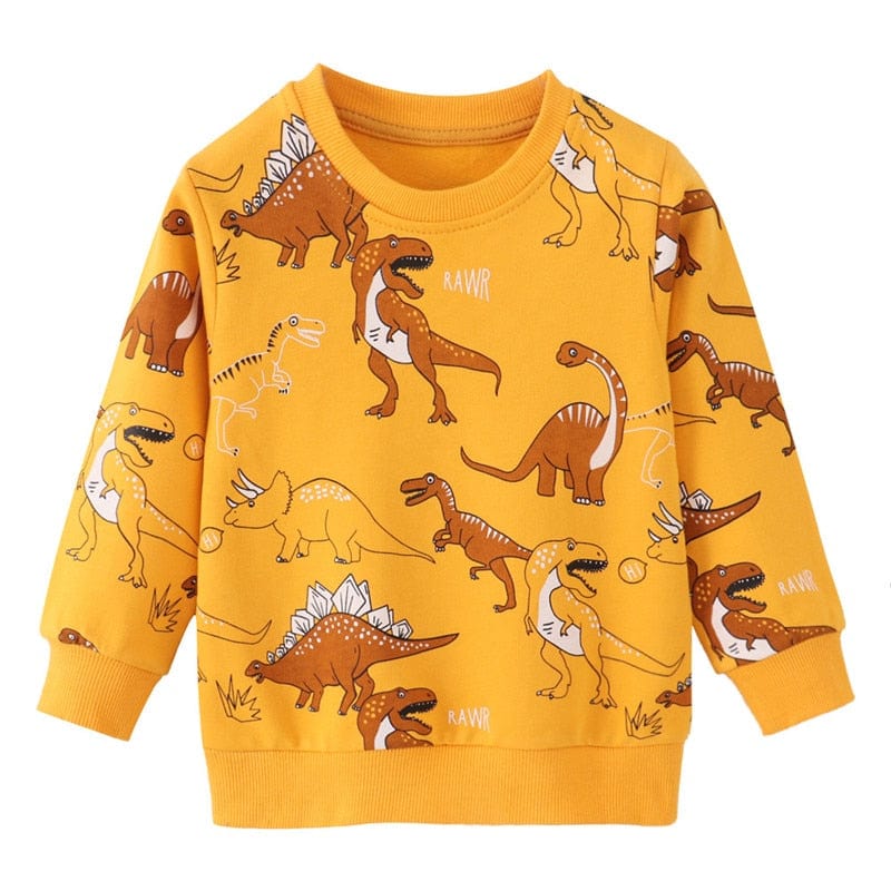 T9103 yellow / 2T / China Animals Print Boys Sweatshirts