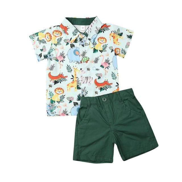 Boy's Clothing Jungle Print / 18M Animals Print Polo with Shorts