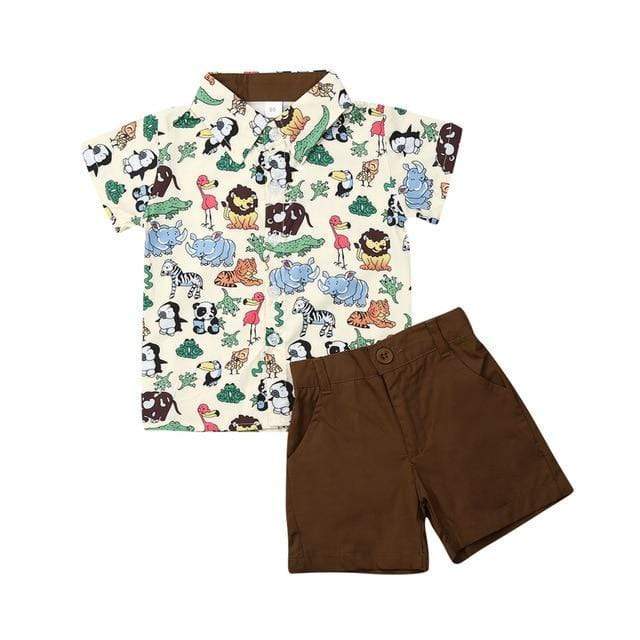 Boy's Clothing Animal Print / 4T Animals Print Polo with Shorts