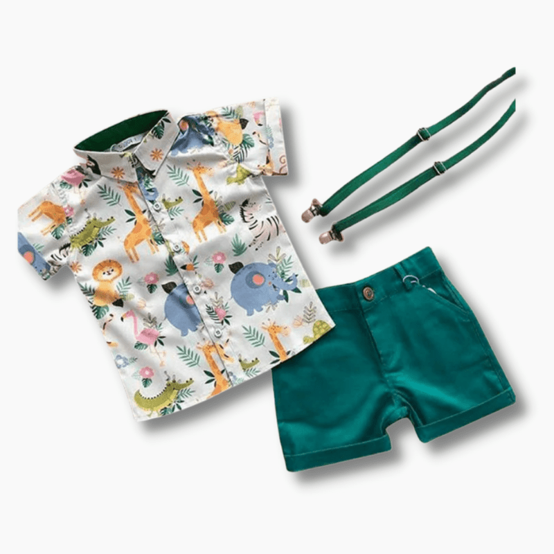 Boy&#39;s Clothing Animals Print Polo with Shorts