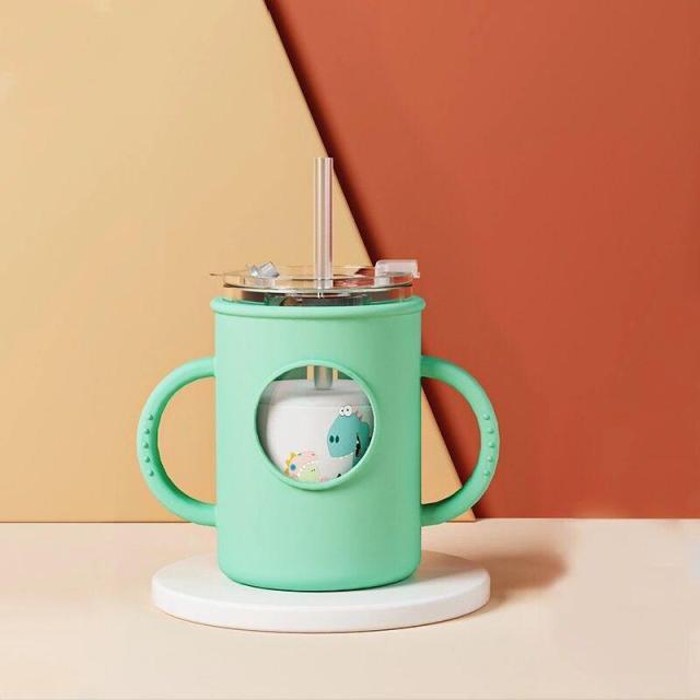 5 Anti-falling Baby Milk Cup With Straw Handdle