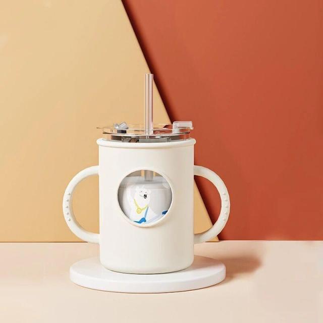 8 Anti-falling Baby Milk Cup With Straw Handdle